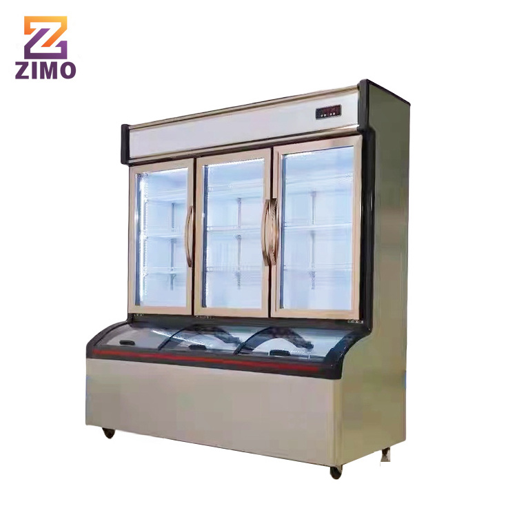 Commercial Display Freezer Supermarket Convenience Store Displays Drinks Vegetables Fruit Frozen Food Showcase Refrigerator