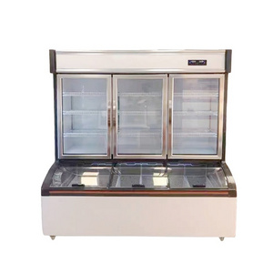 Commercial Display Freezer Supermarket Convenience Store Displays Drinks Vegetables Fruit Frozen Food Showcase Refrigerator