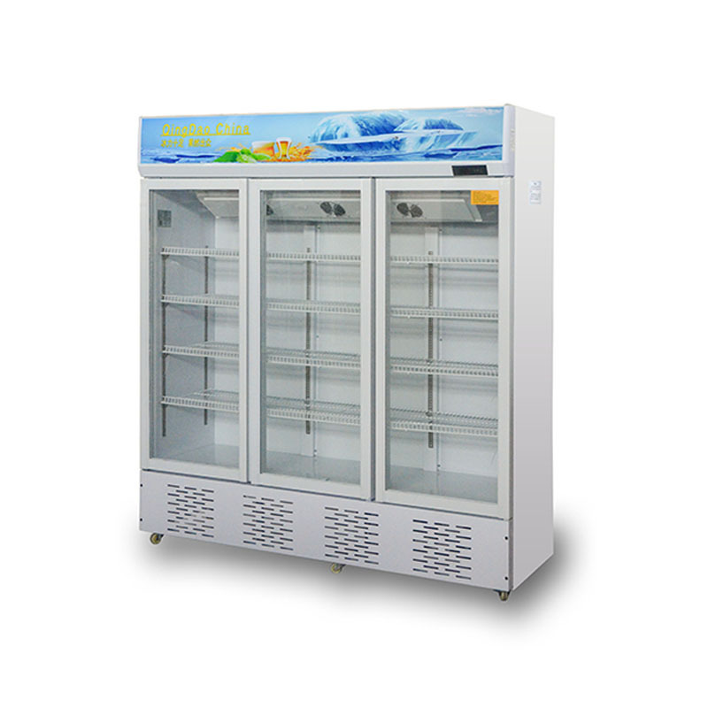 Supermarket Showcase Refrigerators Upright Display Fridge Freezer With Glass Doors Drink Cooler Refrigeration EquipmeAir cooling