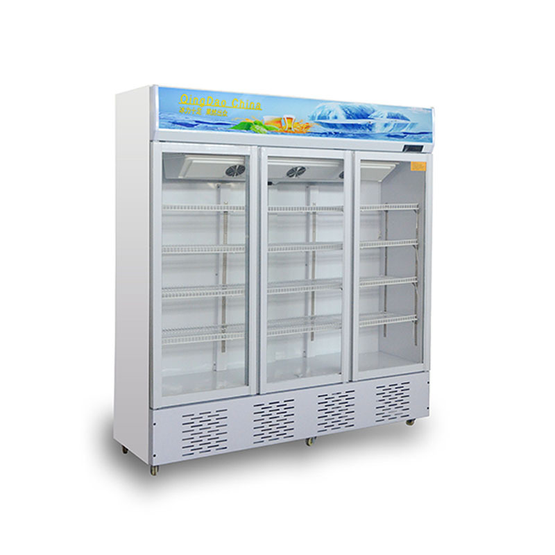 Supermarket Showcase Refrigerators Upright Display Fridge Freezer With Glass Doors Drink Cooler Refrigeration EquipmeAir cooling