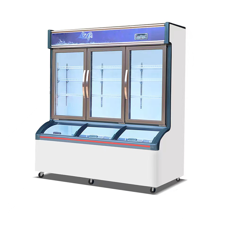 Commercial Display Freezer Supermarket Convenience Store Displays Drinks Vegetables Fruit Frozen Food Showcase Refrigerator