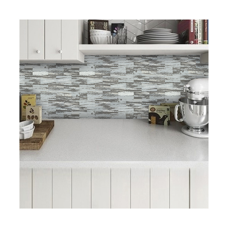 House Kitchen Backsplash Brushed Silver Peel And Stick Metal Aluminium