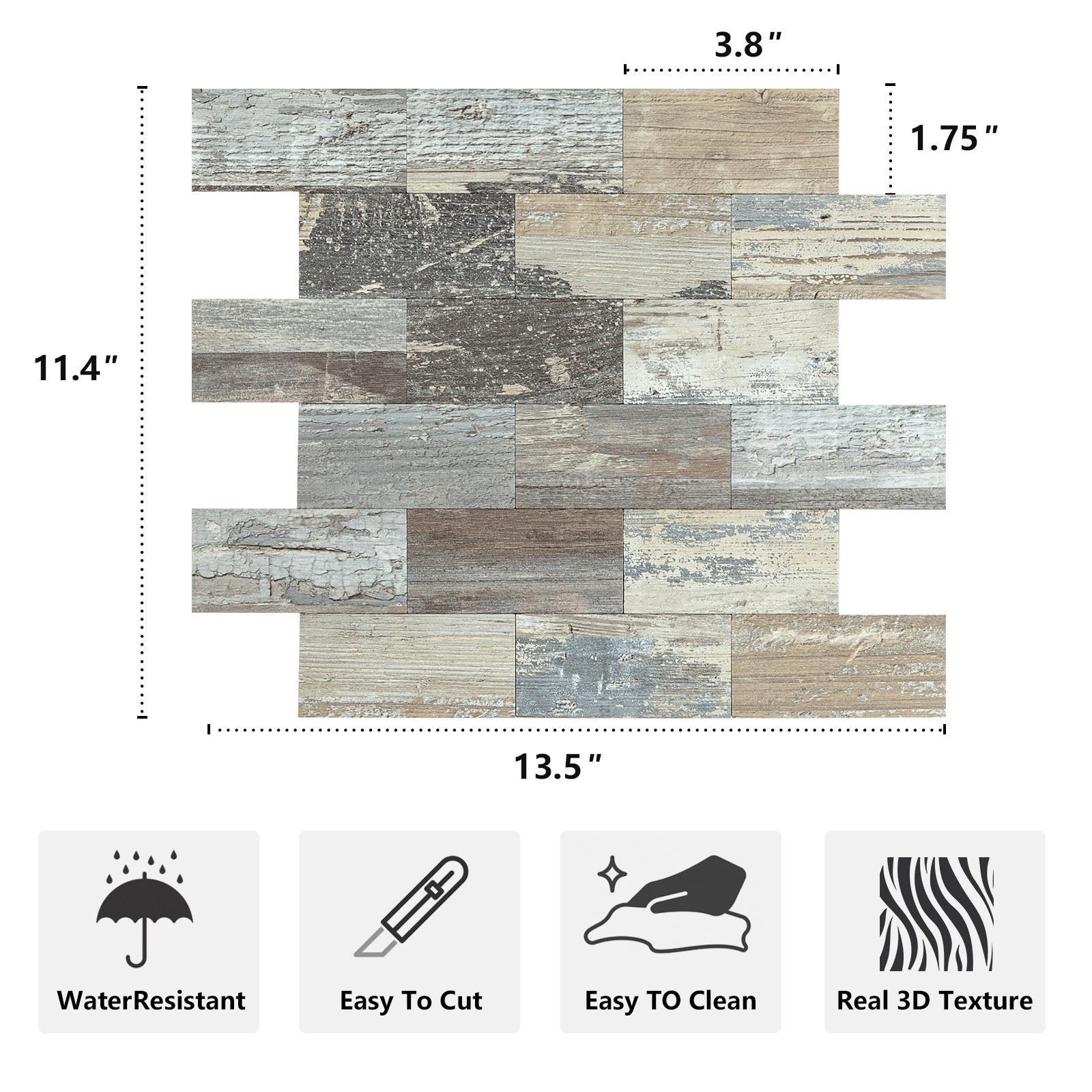 Peel And Stick 3d Decorative Faux Stone Wall Backsplash Peel And Stick Backsplash Tiles