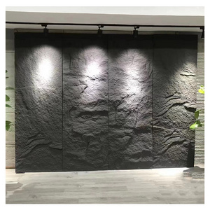 light weight outdoor exterior decorative PU mountain rock polyurethane stone panel 3d pu stone wall panel