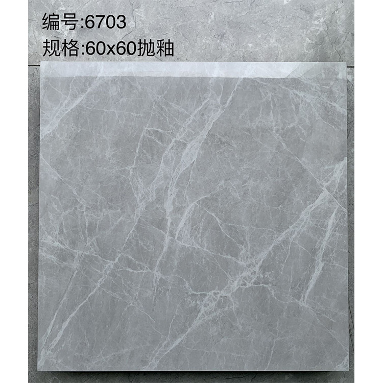 600x600mm White Floor Tile Full-body Polished Glazed Porcelain Ceramic Tiles For Floor