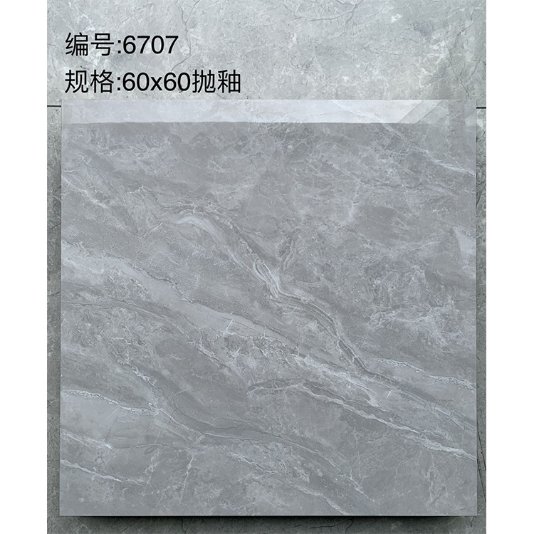 600x600mm White Floor Tile Full-body Polished Glazed Porcelain Ceramic Tiles For Floor