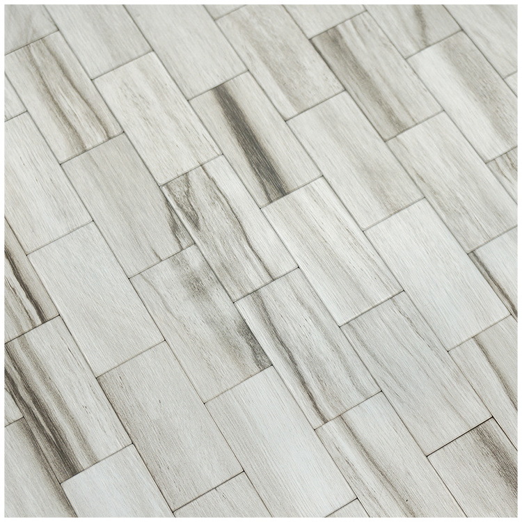 Factory Price Square Shape Metal Tile With Wood Pattern For Kitchen And Bathroom Backsplash