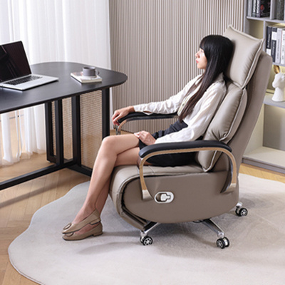 High Quality Ergonomic Leather Recliner Office Chair Luxury Modern Adjustable Swivel Manager Executive Office Chair