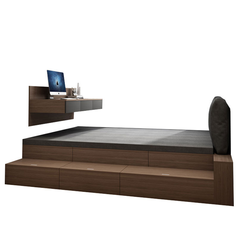 Modern King Size Solid Wood Bed Simple Double Bed With Storage Box Drawer Bedroom Furniture Bedroom Sets