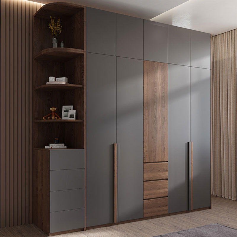 Modern Design Bedroom Wardrobe Storage Solid Wood Wardrobe Light Luxury Clothes Wooden Combination For 3 Doors Wardrobe