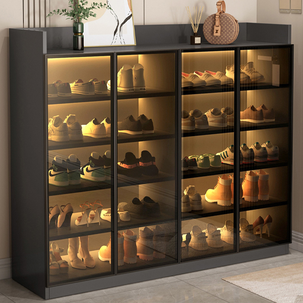 Modern Shoe Cabinet Italian Minimalist Large Capacity Shoe Cabinet Vertical Multilayer Hall Storage Cabinet