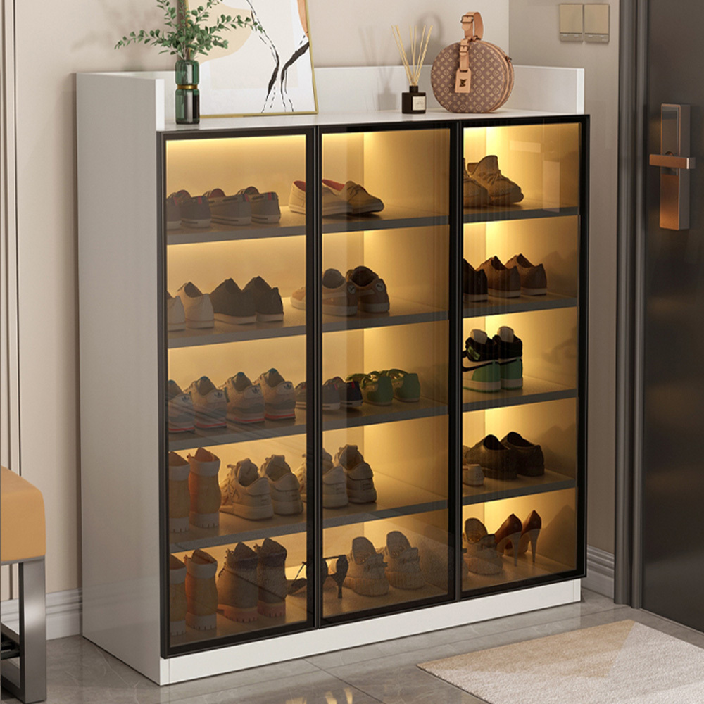 Modern Shoe Cabinet Italian Minimalist Large Capacity Shoe Cabinet Vertical Multilayer Hall Storage Cabinet