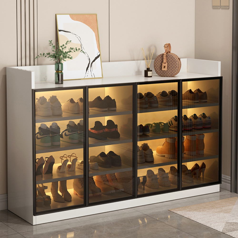 Modern Shoe Cabinet Italian Minimalist Large Capacity Shoe Cabinet Vertical Multilayer Hall Storage Cabinet