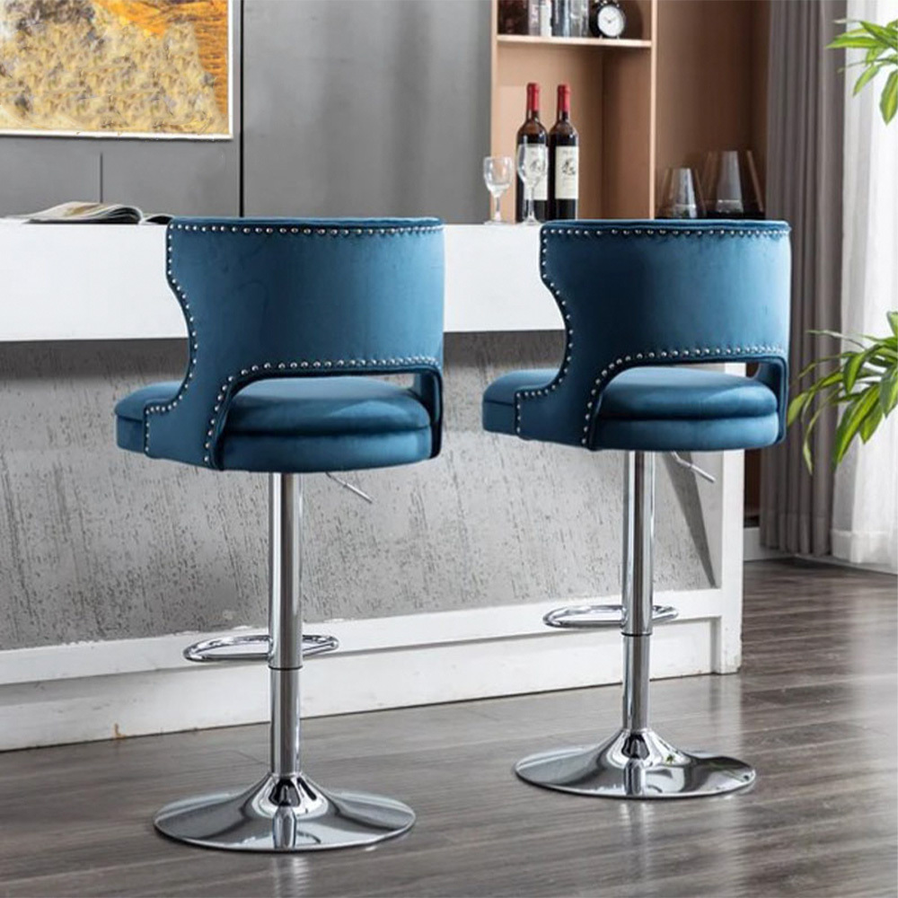 Luxury Swivel Bar Stool Leather Adjustable 360 Degree Bar Stools Kitchen Island Bar Stool Swivel Chair