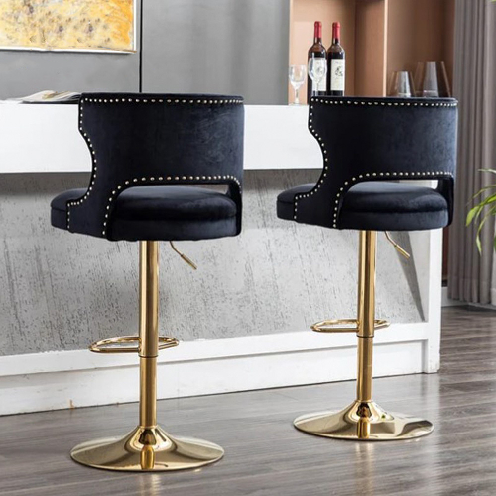 Luxury Swivel Bar Stool Leather Adjustable 360 Degree Bar Stools Kitchen Island Bar Stool Swivel Chair