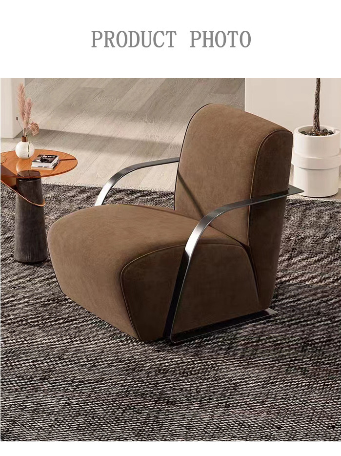 High Quality Luxury Rose Gold Stainless Steel Accent Chair Velvet Lounge Chair Sofa Chair For Home Hotel Living Room