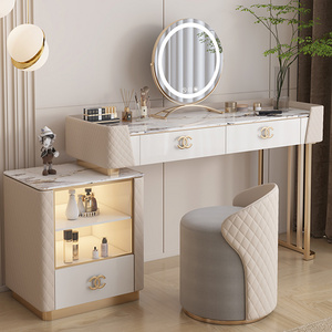 Bedroom Furniture Modern Makeup Desk Wooden Minimalist Storage Cabinet With Mirror Vanity Makeup