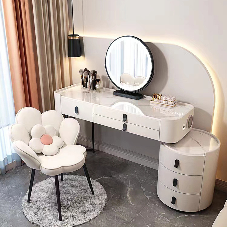 European Luxury Style Design Bedroom Furniture Modern Vanity Set Dressing Table With Makeup Mirror