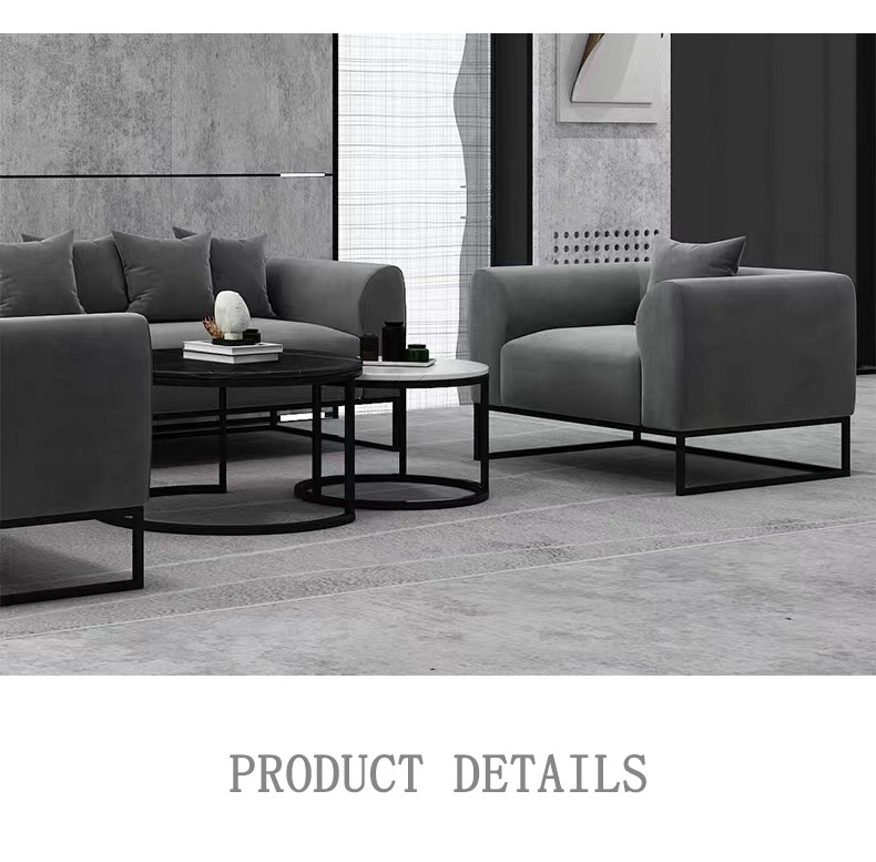 Modern Home Furniture 3 Seater Public Area Hotel Waiting Room Couch Lobby Office Reception Velvet Sofa Set