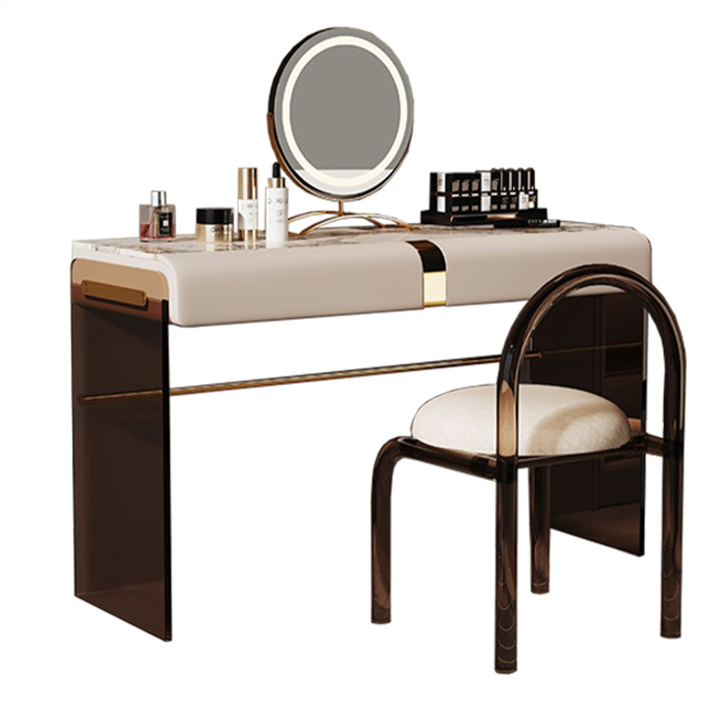 Luxury Acrylic Vanity Table Vanity Makeup Table Nordic Marble Top Makeup Dressing Table With Mirror