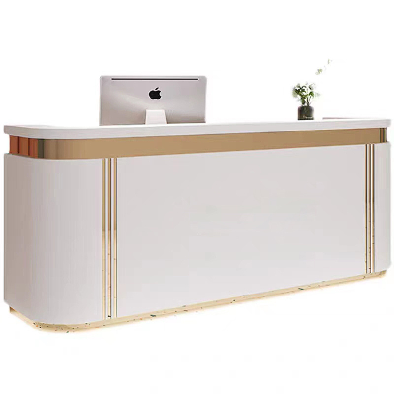 Modern Style Hair Front Desk Reception Salon Reception Counter  Cash Register Desk Checkout Counters With Light