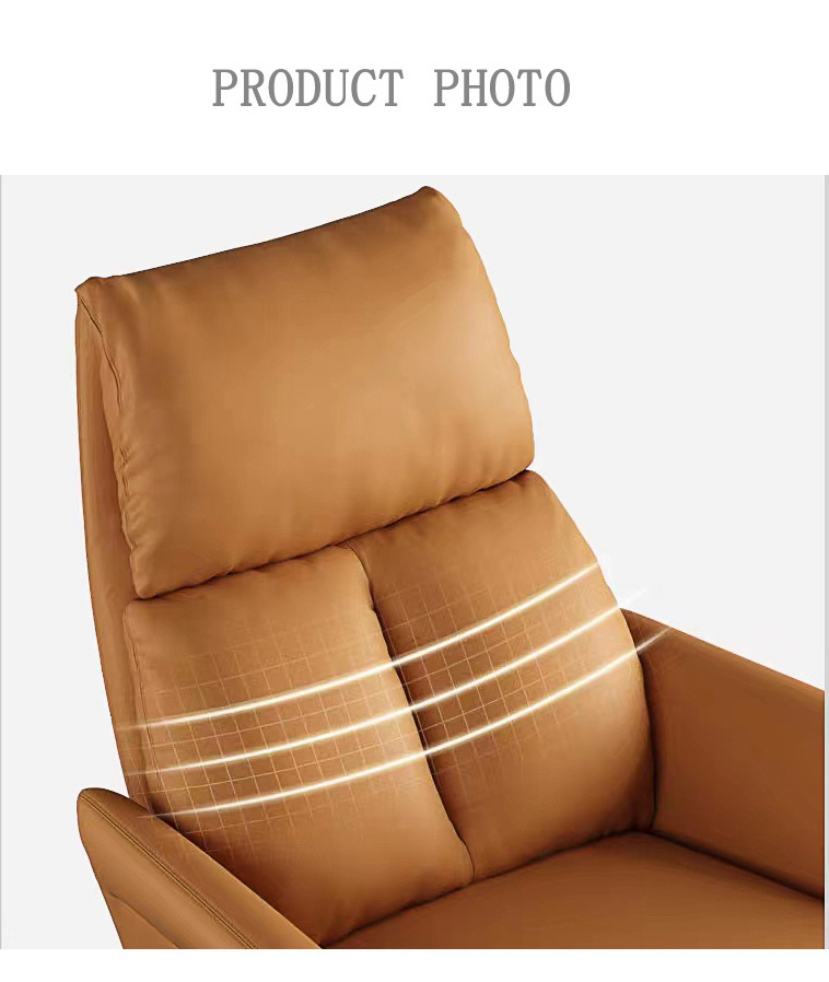 Nordic Multifunction Recliner Chair Leather Single Sofa Chair Modern Living Room Adjustable Leisure Lounge Swivel chair