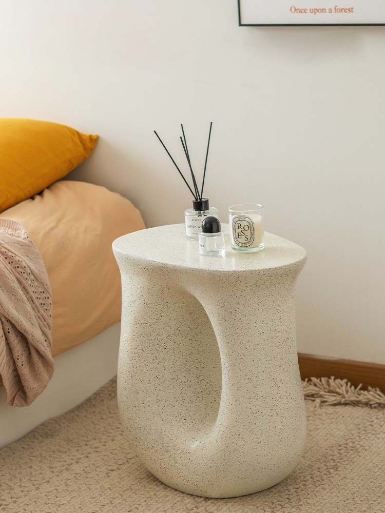 Modern Simple Decoration Terrazzo Living Room Furniture Nightstands Low Stool Round Cocktail Coffee Side Table