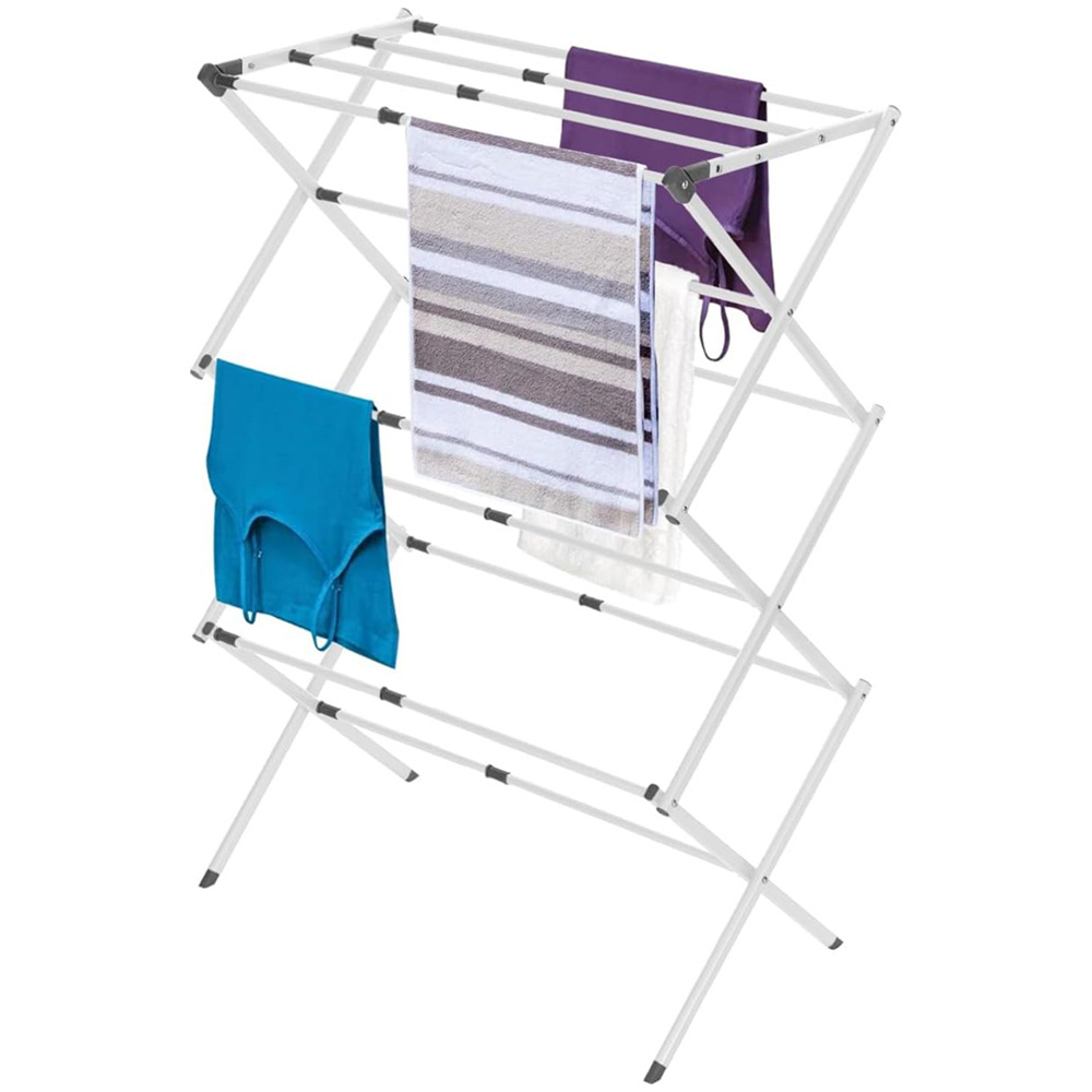 Hot Sell Movable 3 Tiers Foldable Houseware Metal Clothes Coats Towels Hanger Laundry Drying Racks