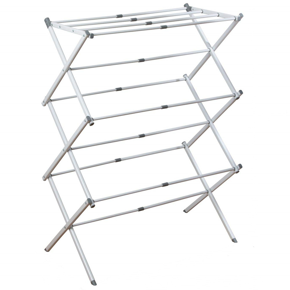 Hot Sell Movable 3 Tiers Foldable Houseware Metal Clothes Coats Towels Hanger Laundry Drying Racks