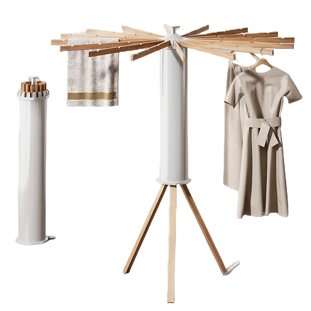 Portable and Foldable Space Saving Laundry Drying Rack Tripod Clothes Drying Rack