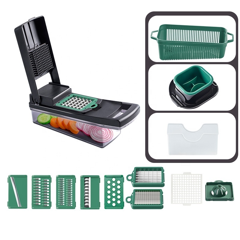 Commercial Professional Hand Held Manual mini 8 in 1 Grater Vegetable cutter Mandoline Slicer Dicer Chopper