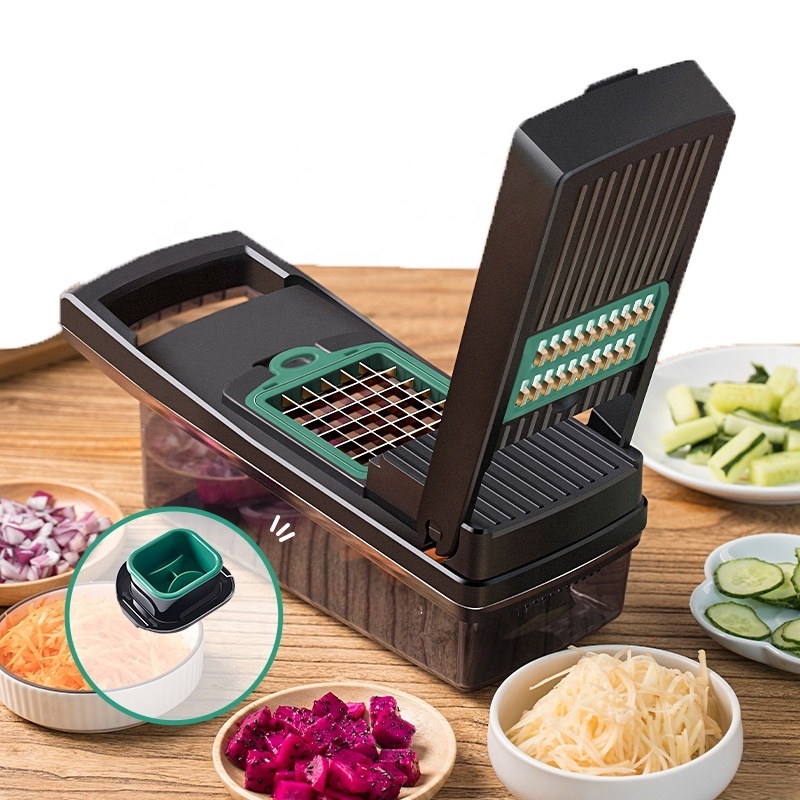 Commercial Professional Hand Held Manual mini 8 in 1 Grater Vegetable cutter Mandoline Slicer Dicer Chopper