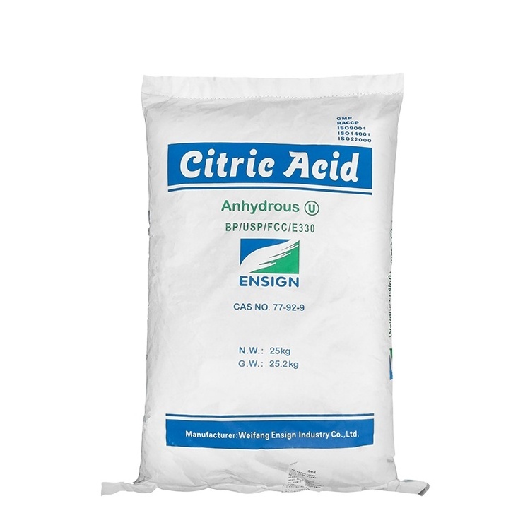 30-100 mesh food grade 99% min ensign citric acid anhydrous