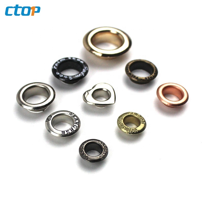 Free Design Custom Brand Logo Metal Grommets Eyelets Copper Stainless Steel Eyelet