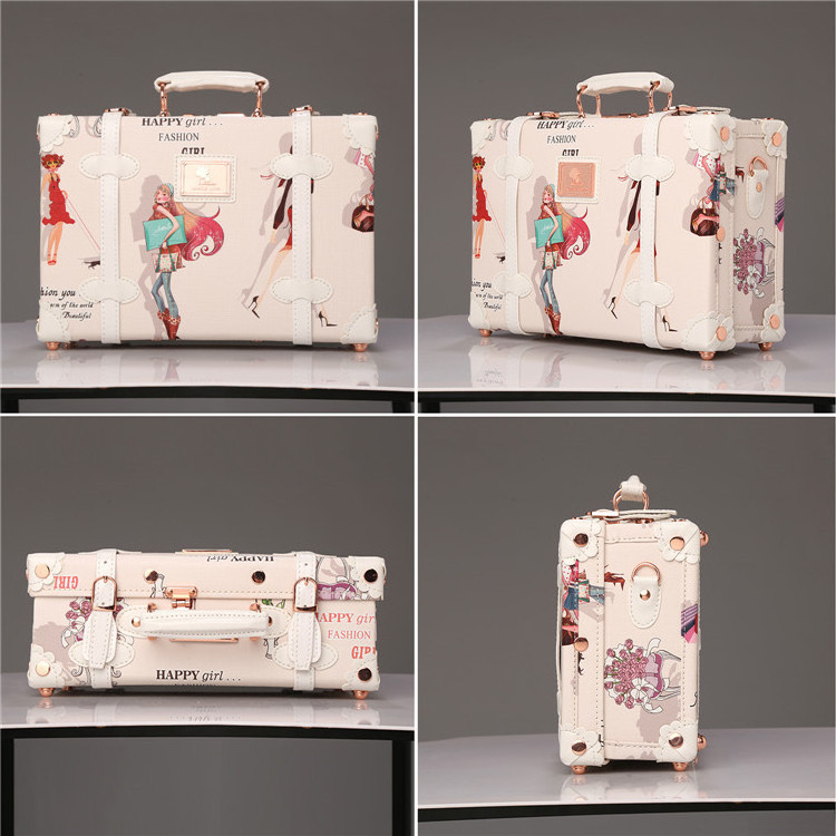 Professional Custom Pu Leather Woman Travel Small Organizer Beauty Pink Case Make Up Makeup Travel Box Suitcase