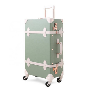 UNIWALKER 20"22"24"26" Vintage PU Leather Luggage with Password Lock and Universal Wheels