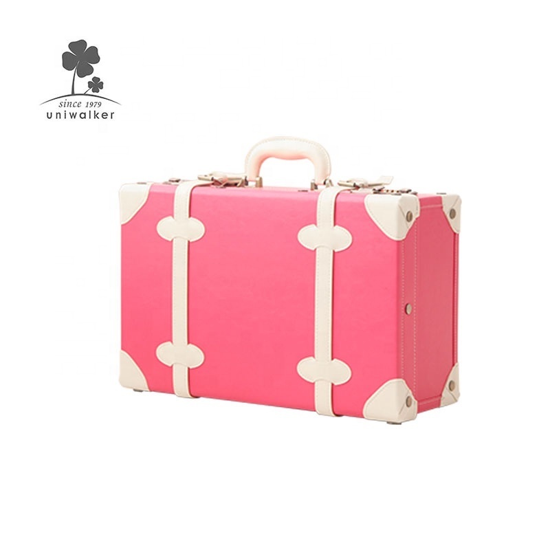 Fancy Lighted Carry Pu Leather Hard Beauty Floral Clear Makeup Vintage Cosmetic Box Case