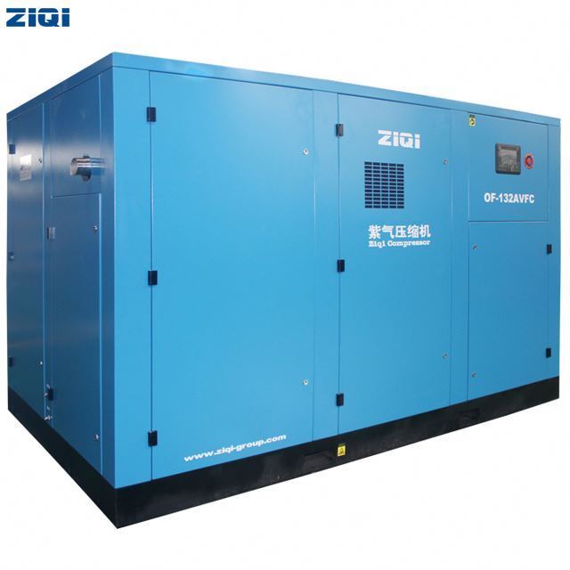 ZIQI hot selling electrical 132kw 7bar 8bar 10bar big heavy duty water lubrication oil free AC power air compressor