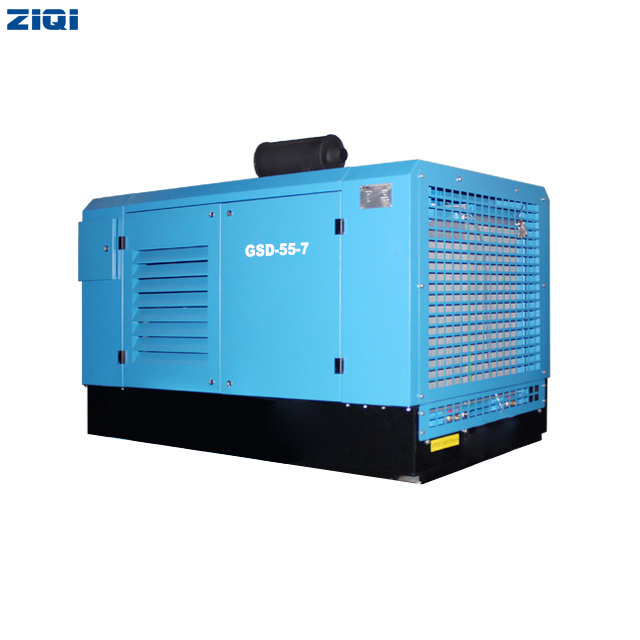 Direct start energy saving skid mounted diesel screw air compressor with Cummins engine machine 8bar 245cfm for sale