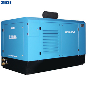 Direct start energy saving skid mounted diesel screw air compressor with Cummins engine machine 8bar 245cfm for sale