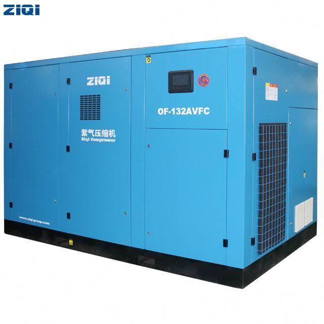 ZIQI hot selling electrical 132kw 7bar 8bar 10bar big heavy duty water lubrication oil free AC power air compressor