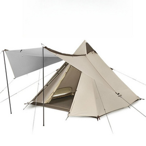 Waterproof Outdoor Foldable Tipi and Canopy Summer Double Layer Pyramid Tent for Camping Hiking Family Gathering