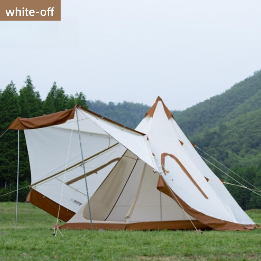 Waterproof Outdoor Foldable Tipi and Canopy Summer Double Layer Pyramid Tent for Camping Hiking Family Gathering