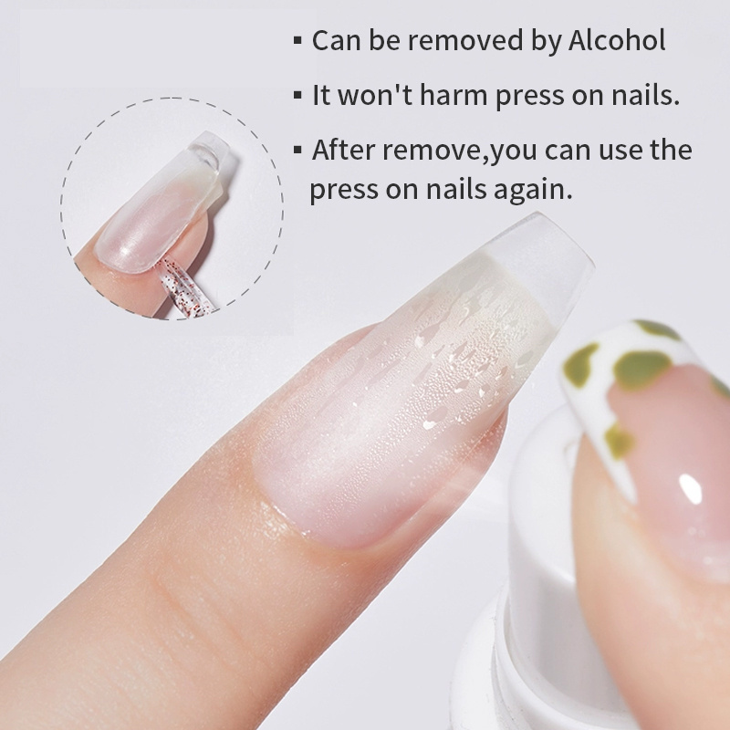 ZRKGEL 15g in jar private label free sample non-sticky press on nails tips glue longlasting fast dry UV solid false tips glue