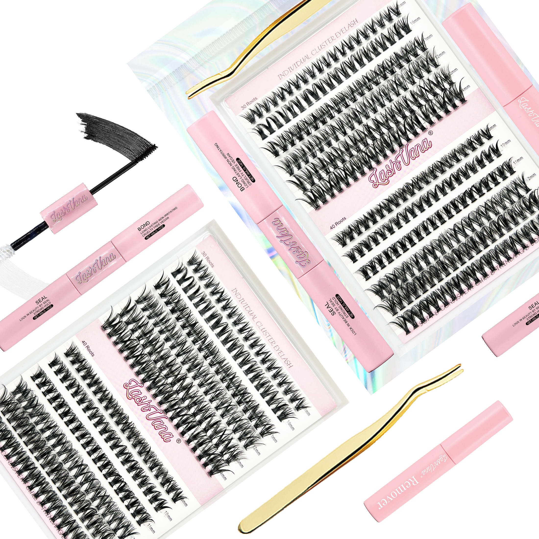 Private Label 10D 20D 30D 40D Individual Silk Cluster Lashes Segmented Eyelash Diy Eyelash Extension