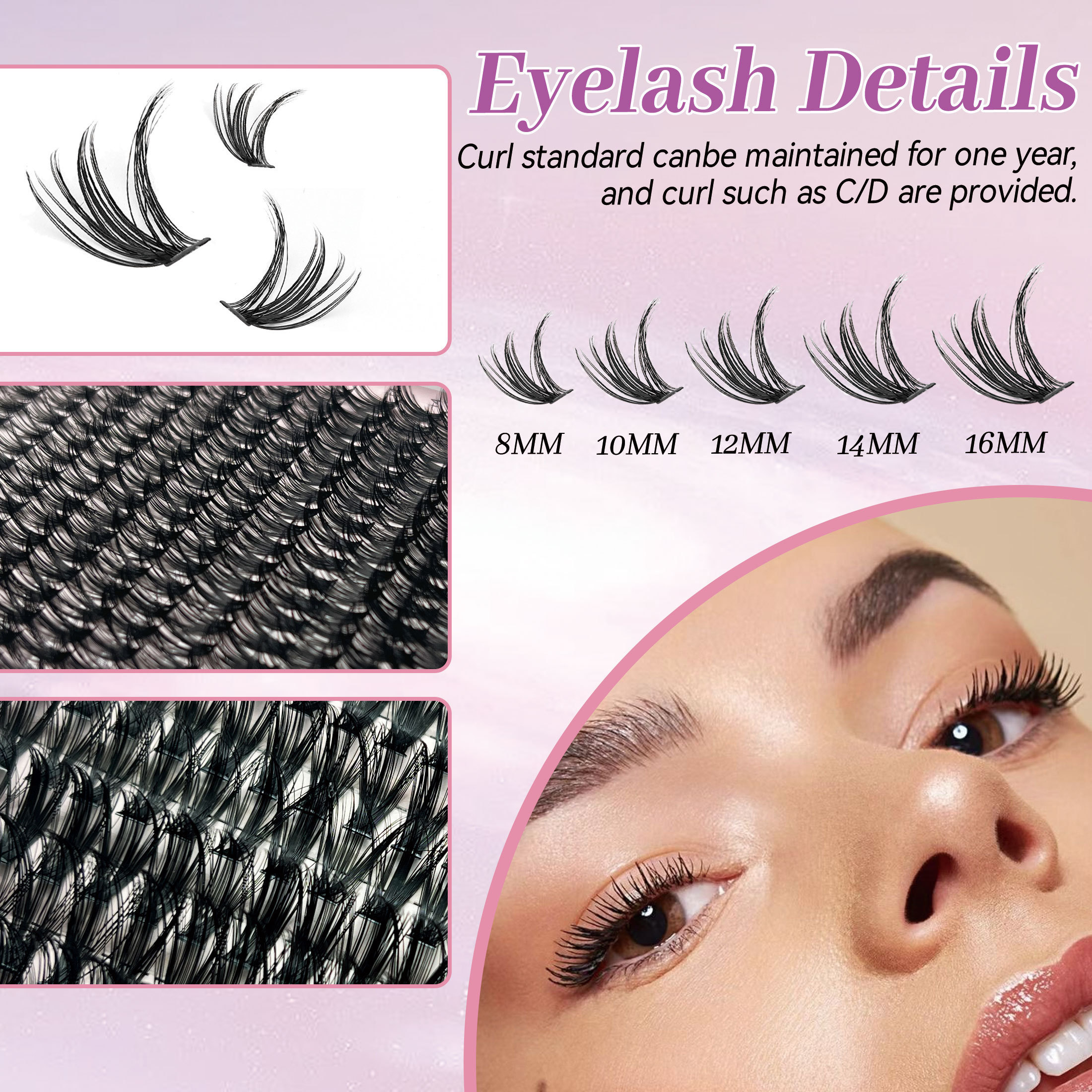 Private Label 10D 20D 30D 40D Individual Silk Cluster Lashes Segmented Eyelash Diy Eyelash Extension