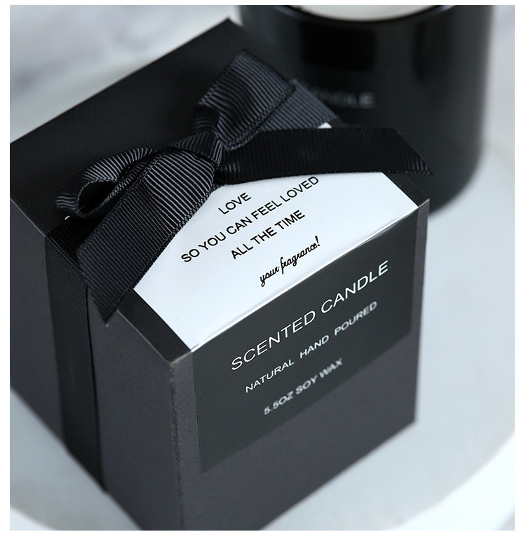 Supply Wholesale Manufacture Black Candle Gift Boxes Custom Scented Candles