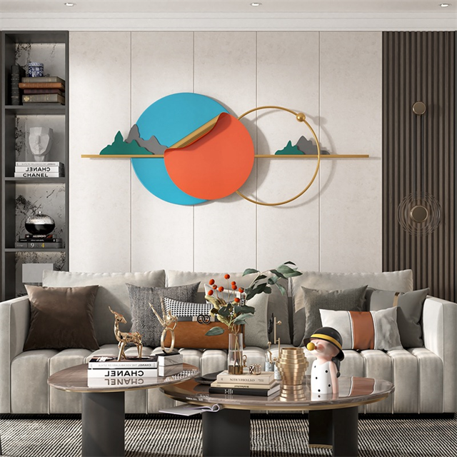 Modern Home Bathroom Wall Art Decor Luxury Round Plated Home Metal Wall Decor Living Room Metal Art Wall Decoration