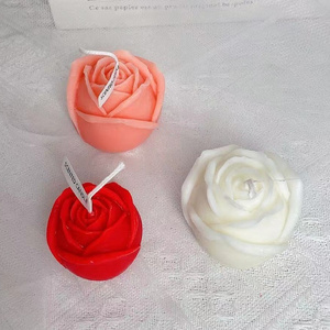 Rose Shape Scented Candles Flower Decorative Soy Wax Candles For Wedding Decoration