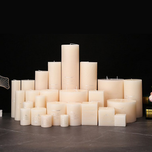 Wedding Restaurant Simple Candles Transparent European Decoration Scented Pillar Candles Cylinder Square